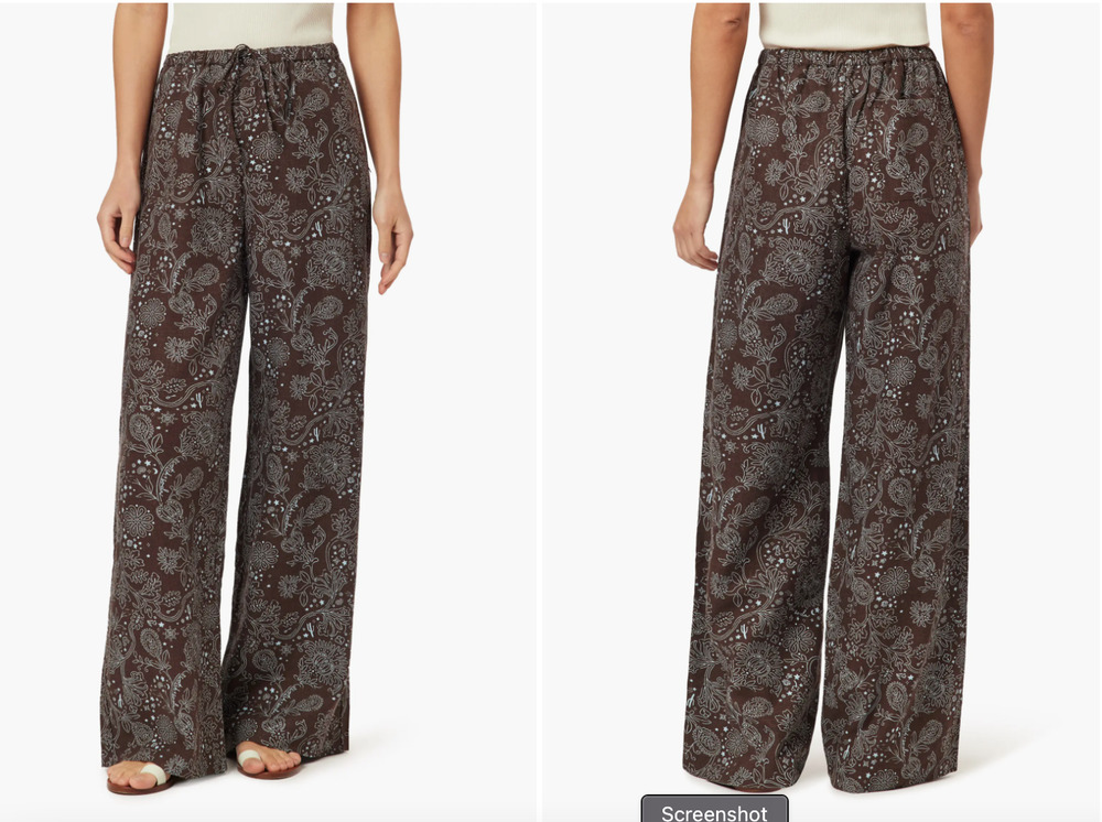 Scotch & Soda Bandana Print Linen Blend Pull On Pants Large Brown Blue NWT